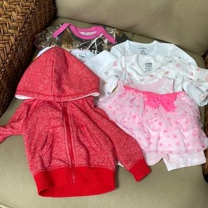 Lot of adorable baby clothes tutu onesie shirts